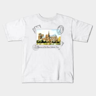 Memories of Notre Dame Cathedral, Paris Kids T-Shirt